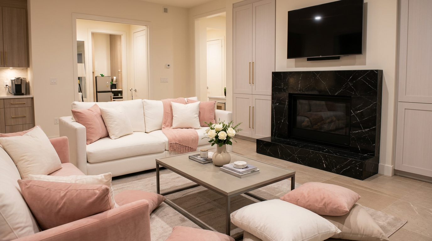 Luxury Airbnb after professional turnover cleaning